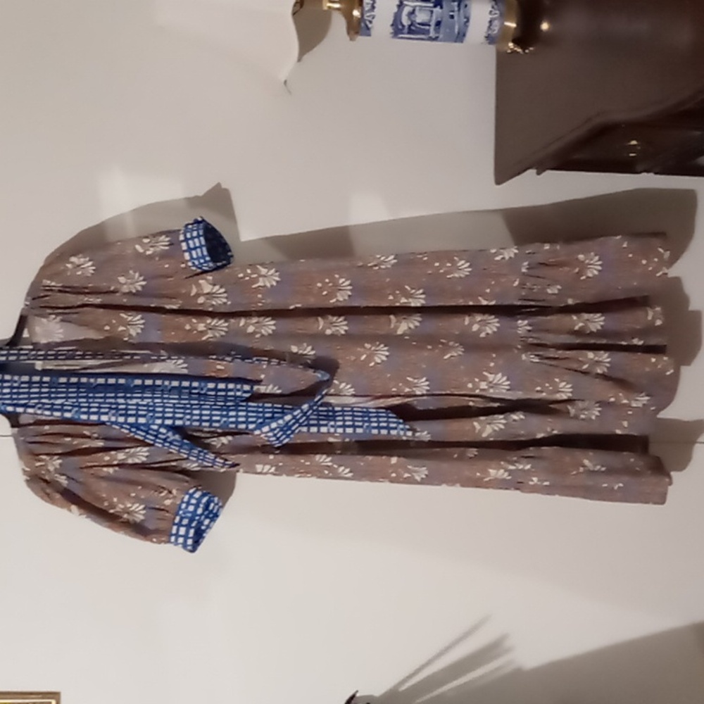 Marie Oliver Brown Puff Sleeve Sundress